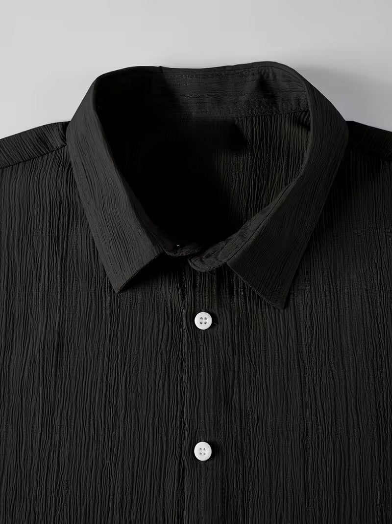 Men'S 3-pc Short Sleeve Button- Shirts, Casual Lightweight Textured Summer Shirts