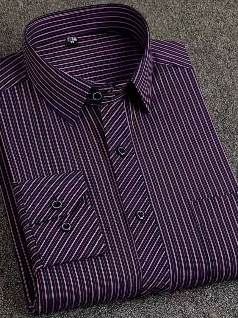 Men'S Formal Shirt, Casual Digital Stripe Long Sleeve (SKU-2S-13)