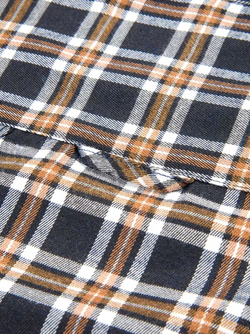 2pcs New Flannel Brushed Plaid Shirt for Men (SKU-2S-40)