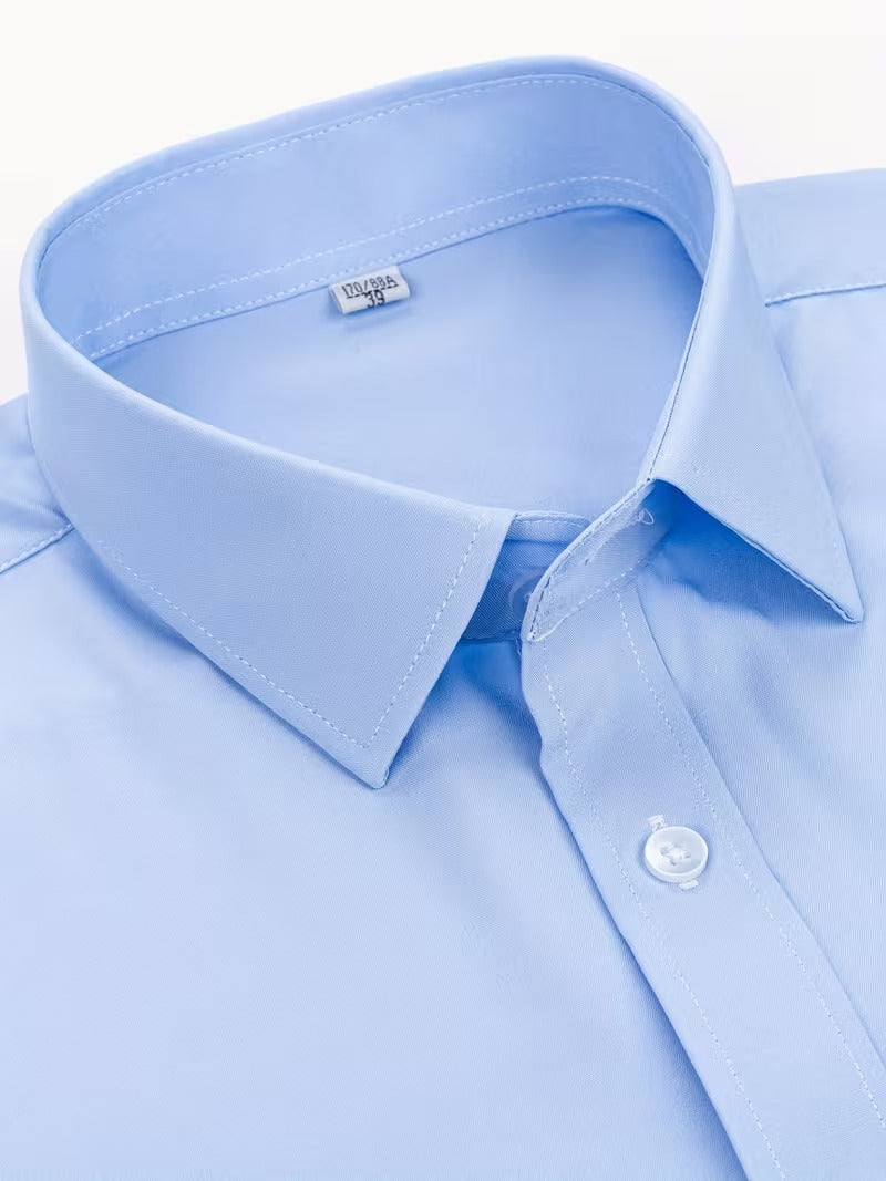 2pcs Set Men'S Long Sleeve Shirts Stretch Business Professional Formal (SKU-2S-05)
