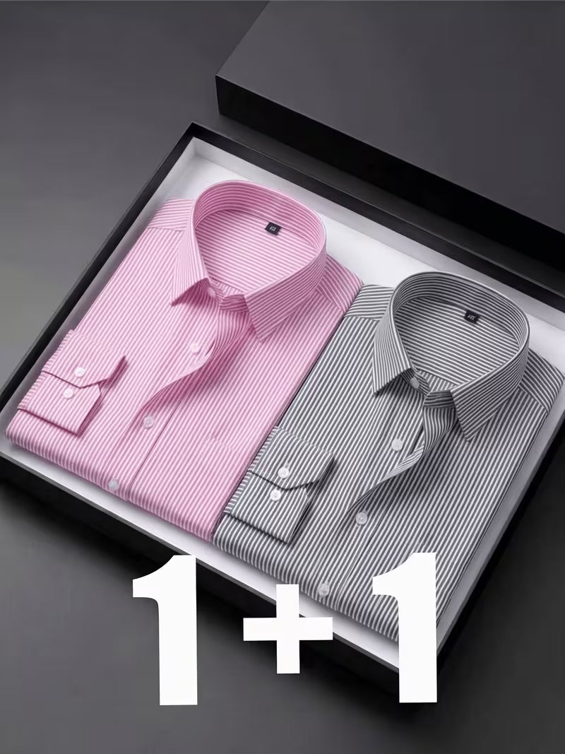 Two-Piece Set of Men'S Striped Shirts for Spring (SKU-2S-02)
