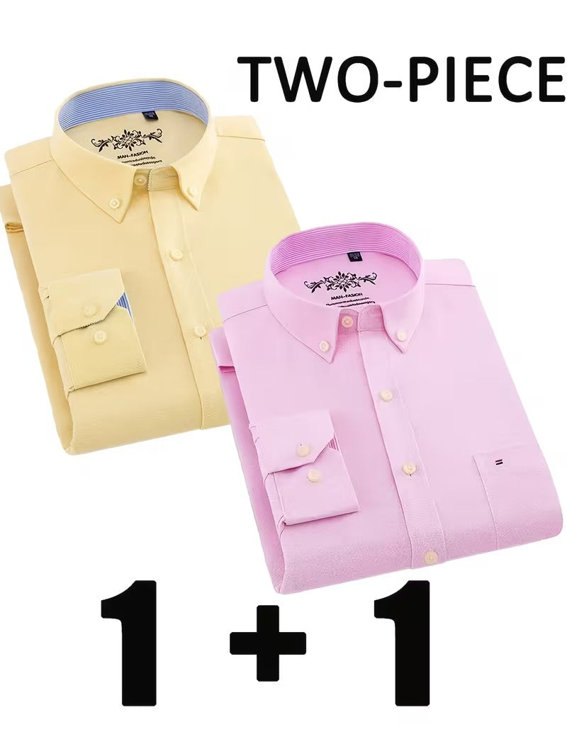 Classic Oxford Cloth Men'S Long-Sleeve Shirts (SKU-2S-28)