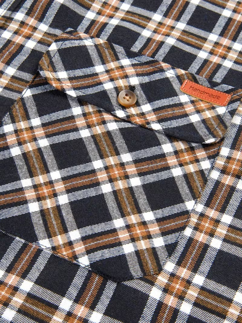 2pcs New Flannel Brushed Plaid Shirt for Men (SKU-2S-40)