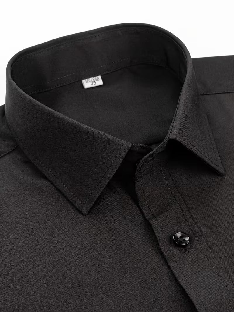 2pcs Set Men'S Long Sleeve Shirts Stretch Business Professional Formal (SKU-2S-05)
