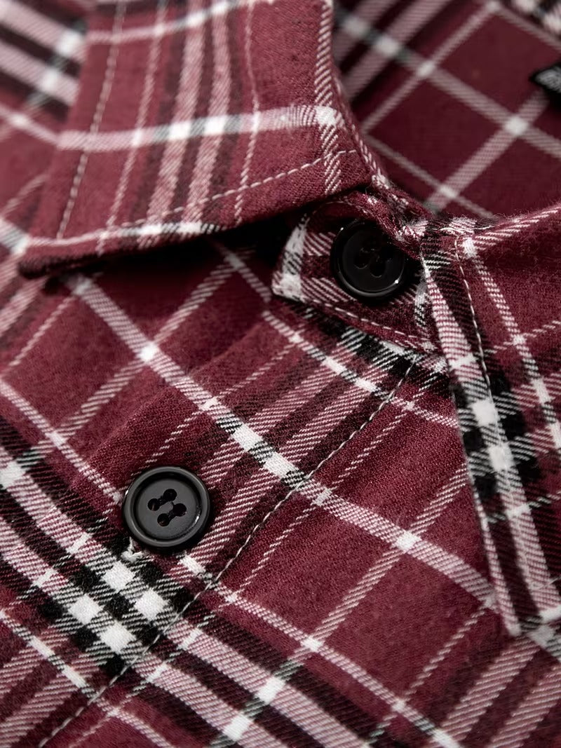 Men's 2pcs Casual Plaid Shirt Set, Mixed Plaid Patterns (SKU-2S-21)