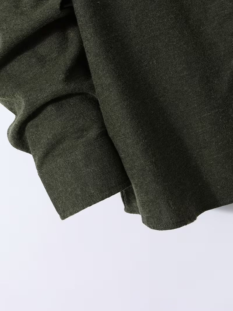 Two-Pc Men'S Solid Color Long-Sleeved Shirt Fabric Details Twill (SKU-2S-08)