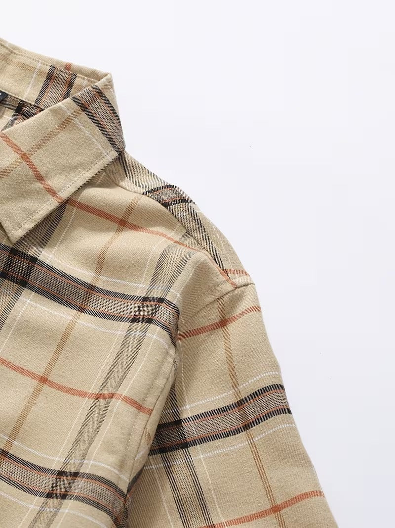 Men's 2pcs Casual Plaid Shirt Set, Mixed Plaid Patterns (SKU-2S-20)