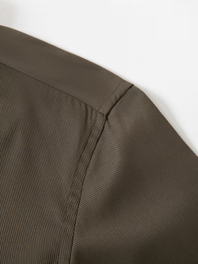 Two-Pc Men'S Solid Color Long-Sleeved Shirt Fabric Details Twill (SKU-2S-07)