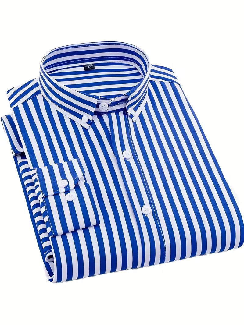 Two-Pc Men'S Fashion Striped Long Sleeve Shirt (SKU-2S-09)