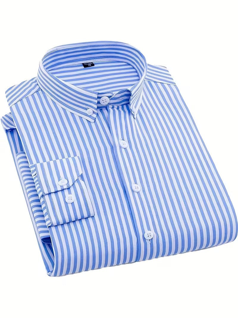 Two-Pc Men'S Fashion Striped Long Sleeve Shirt (SKU-2S-09)