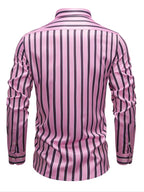 Men Full Sleeve Pink and Black Line Casual Shirt (SKU-017)