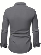 Men Full Sleeve Grey Casual Shirt (SKU-001)
