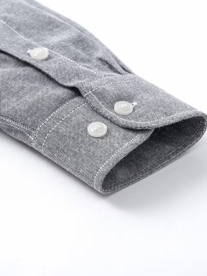 2pcs Set of Oxford Cloth Solid Color Long Sleeve Shirts (SKU-2S-06)