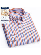 Men Full Sleeve Blue Orange Striped Casual Shirt (SKU-033)
