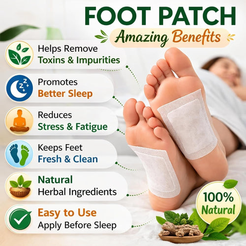 2-PACK Herbal Foot Detox Pads for Toxin Removal | Pain Relief Foot Patches for Feet Cleansing