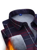 Men's Casual Plaid Long-Sleeve -Lined Thickened Warm Shirt (SKU-2S-44)